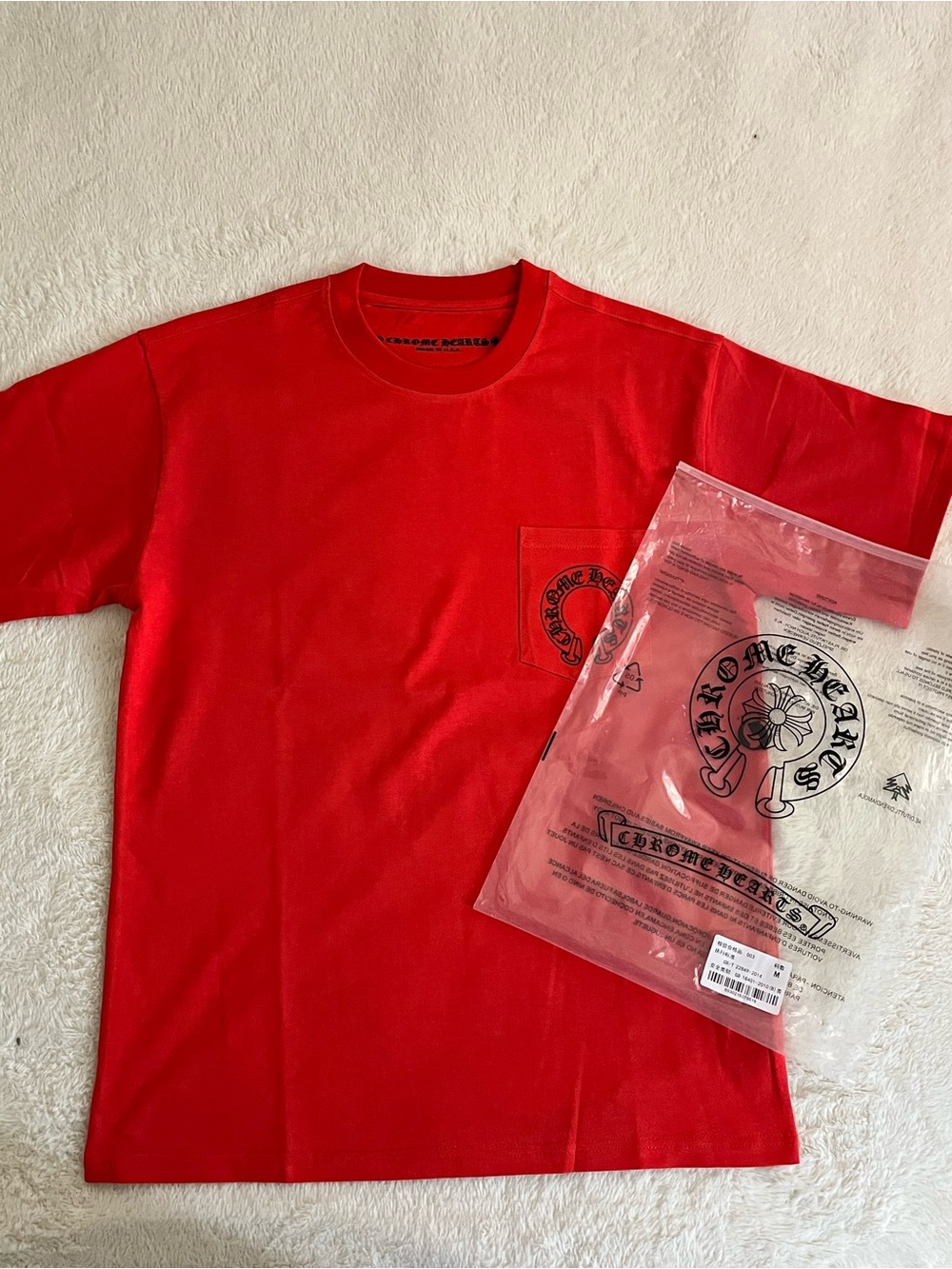 Chrome Hearts Red Pocket Tee with Logo Accent